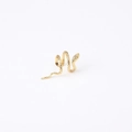 Goldene Schlangen-Ohrmanschette im Punk-Stil mit Schuppenmuster und Spiral-Design - Schlange Ohrmanschette (629-G) / Gold