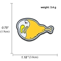 Cartoon-Hähnchenschenkel Emaille-Anstecknadel in Gelb, 3,0cm x 1,9cm Metallbrosche - Gebratene Hähnchenkeule