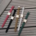 Orologio quadrato minimalista da donna con cinturini in pelle in cinque colori diversi - Grigio