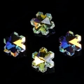 Set of four snowflake crystal glass pendants with rainbow AB finish for DIY jewelry - 20MM Ice Snowflake