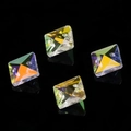 AB iridescent crystal glass rhombus beads for DIY necklace and earring jewelry making - 14MM Square Double Hole