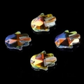 Set of four iridescent AB crystal Hamsa hand pendants for DIY jewelry making - 18MM Hamsa Palm