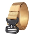 Cintura tattica in nylon marrone con fibbia cobra in lega di zinco nero resistente da 24KN - Cachi