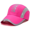 Berretto da baseball sportivo rosa e grigio ad asciugatura rapida con logo - Rosa Rosso