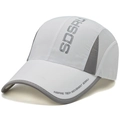Gorra de béisbol de malla blanca y gris de secado rápido con paneles transpirables - Ajustable / Blanco