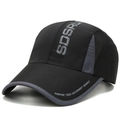 Gorra deportiva negra de secado rápido con malla transpirable y logotipo de SDSRUI - Ajustable / Negro