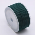Deep green 3mm braided cord on white plastic spool for jewelry making and DIY crafts - Dark Green