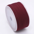 Cordon tressé ananas rouge foncé 3mm sur bobine pour bijoux DIY et bracelets - Bordeaux