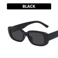 Classic vintage black rectangular sunglasses with thick frames and dark lenses - Bright Black / Gray