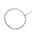 Silver hip hop tennis bracelet with sparkling clear crystals and adjustable lobster clasp - 3mm*18cm(Adjustable) / Silver