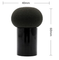 Black mushroom makeup sponge applicator with handle, diameter 40mm and height 60mm - Black + Handle / Black