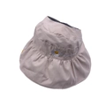 Detailed view of kids beige daisy embroidery sun hat with breathable empty top design - Beige
