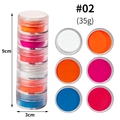 6-kleuren fluorescerend nagelkunst pigmentpoeder set in stapelbare potjes voor manicure - Nr.2 Neon 7-12 / 6 Potjes/Set