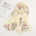 Eleganter Schal aus leichtem Chiffon mit Blumenstickerei und Sonnenschutz für Damen - 2# Beige