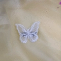 Barrette papillon en dentelle blanche brodée pour filles avec design en tissu épuré - Pince Noire Papillon Blanc Double Couche 4*5cm
