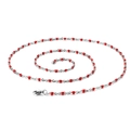 Minimalist stainless steel bead necklace with vibrant red resin accents and lobster clasp - 500mm*2mm / Red