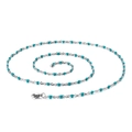 Minimalist steel chain necklace featuring turquoise resin beads with a lobster clasp - 500mm*2mm / Blue