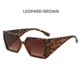 Square leopard print sunglasses with brown gradient lenses and wide temples - Leopard Frame/Brown Lens