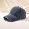 Washed Ponytail Baseball Cap - Navy Blue / Adjustable