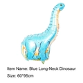 Ballon en aluminium Brachiosaure bleu pour fête de dinosaures, taille 60x95cm - Ballon Brachiosaure Bleu (HY#18CKT)