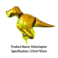 Grand ballon dinosaure vélociraptor en aluminium 123x92cm pour décoration fête - Ballon Vélociraptor (HY#18CKT)