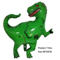Détail d'un ballon en aluminium Tyrannosaurus Rex vert (86x83cm) pour fête de dinosaures - Ballon T-Rex Vert (HY#18CKT)