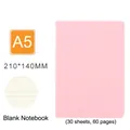 Pink A5 notebook 210x140mm with minimalist cover and 60 pages for students - A5 Blank Notebook / Pink