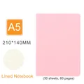 Pink A5 notebook 210x140mm with lined paper 60 pages and rounded edges - A5 Lined Notebook / Pink