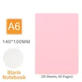 Pink A6 blank notebook with 60 pages and minimalist thread stitching design - A6 Blank Notebook / Pink