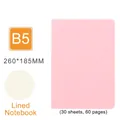 Pink B5 horizontal lined notebook, 260x185mm size with 60 pages for students - B5 Lined Notebook / Pink