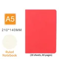 A5 red soft cover notebook with 60 lined pages and 210x140mm dimensions for writing - A5 Lined Notebook / Red