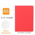A5 red notebook with 60 blank pages and 210x140mm dimensions for daily notes - A5 Blank Notebook / Red