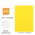 Yellow A6 blank notebook 140x100mm with 30 sheets and 60 pages for students - A6 Blank Notebook / Yellow
