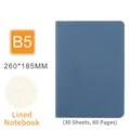 Blue B5 notebook 260x185mm with 60 pages of lined paper and stitched binding - B5 Lined Notebook / Sapphire Blue
