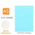 Minimalist A5 blue notebook with stitch binding and sixty blank pages for sketching - A5 Blank Notebook / Sky Blue