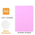 Pink A6 minimalist pocket notebook with 60 blank pages and stitched binding - A6 Blank Notebook / Purple