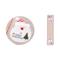 Linen Christmas table runner and round placemat set with Santa Claus embroidery - Santa Claus