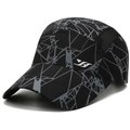 Sneldrogende zwarte baseballcap met grijze patronen en ademend mesh aan de zijkant - Zwart