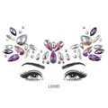 L0330 iridescent purple teardrop acrylic face gem stickers for festive makeup art - L0330 Purple Toned Rainbow Rhinestone