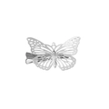 Elegante zilveren vlinder haarklem met een opengewerkt metalen ontwerp - Linkerkant / Zilver