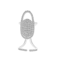 Silver-finished nail ring set with sparkling zircons in a detachable finger tip design - Silver Oval Full Diamond Armor Ring (9858)
