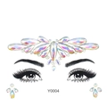 Luminous AB resin face rhinestone stickers Y0004 with iridescent teardrop gems - Y0004 Forehead Gems