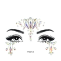 Y0013 luminous face crystal sticker with iridescent resin rhinestones for party makeup - Y0013 Brilliant Iridescent Face Gems