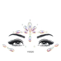 Face jewel stickers with iridescent AB resin crystals for rave makeup style Y0020 - Y0020 Laser Forehead Gems