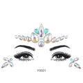 Luminous face jewels stickers in holographic purple and cyan colors for body art - Y0021 Holographic Face Set