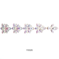 Luminous AB crystal body stickers with white resin rhinestones in floral patterns - Y0026 Geometric Body Gems