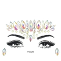 Holographic AB resin face jewels and forehead crystal stickers for makeup, style Y0028 - Y0028 Holographic Face Jewels