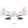 Luminous AB resin face gems Y0058 style with holographic crystal rhinestone finish - Y0058 Holographic Symmetrical Gems