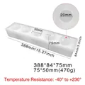5-cavity white silicone fruit mousse mold with dimensions 388x84x75mm for DIY baking - 5-Cavity Egg Mousse Mold / White