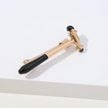 Golden medical reflex hammer brooch with black enamel for doctors and nurses - Percussion Hammer Shape